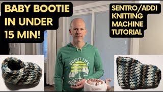 How To Make a Baby Bootie in 15 Minutes on Sentro or Addi Plastic Knitting Machine