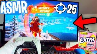 ASMR Gaming  Fortnite Cozy Victory Royale Relaxing Gum Chewing  Controller Sounds + Whispering 
