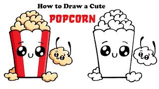 How to Draw Cartoon Popcorn (Cute and Easy )