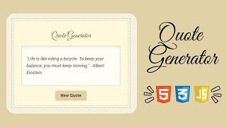 How to Create a QUOTE GENERATOR with HTML, CSS and JavaScript