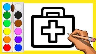 How to draw a FIRST AID kit for children | Как нарисовать аптечку