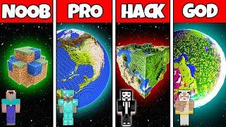 Minecraft Battle: NOOB vs PRO vs HACKER vs GOD INSIDE PLANET HOUSE BASE BUILD CHALLENGE in Minecraft