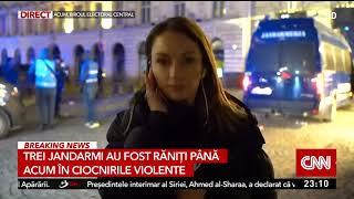 Jandarmii i-au urmărit pe protestatarii violenți ai lui Georgescu pe străzile din Centrul Vechi