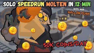 SOLO Speedrun MOLTEN Mode in 12 MINS | Using NEW Hallow Punk | TDS (Roblox)