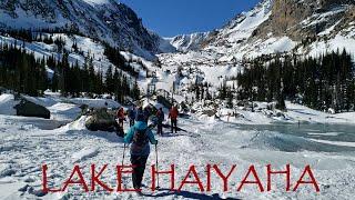 Beautiful Frozen Lake & Winter Scenery – Lake Haiyaha, Rocky Mountain National Park, Colorado