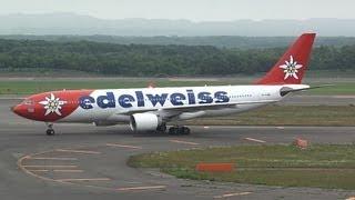 Edelweiss Air Airbus A330-200 HB-IQI Landing and Takeoff 【CTS/RJCC】