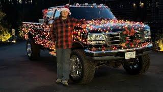 I covered my truck with Christmas lights