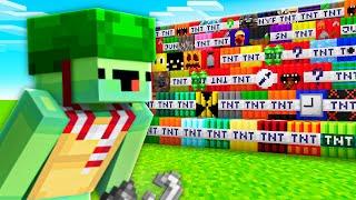 j'explose 100 TNT Différentes sur Minecraft !