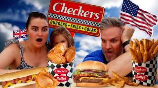 Brits Try [CHECKERS-RALLY’S] for the first time! *MOTHER CLUCKER* ?!?!