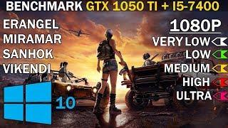 PUBG | GTX 1050 Ti + i5-7400 | V.Low vs. Low vs. Medium vs. High vs. Ultra | 1080p