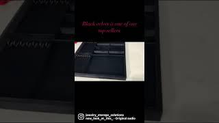 Black velvet jewelry and watch drawer insert organizer. Customized layout, size and color