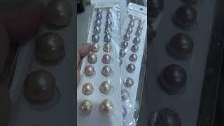 11-12mm Edison round shape peach and purple color loose pearls #handmade #pearl#beads#jewelry#diy