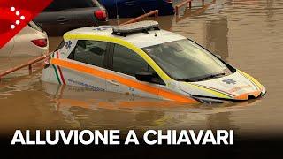 Alluvione tra Chiavari e Lavagna, esonda l'Entella: decine di auto sommerse