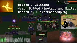 World of Magic Roblox | Heroes v Villains with Buffed Minotaur and Exiled