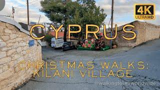 Cyprus Christmas Market: Traditional Kilani Village Walk in 4K | Mediterranean Winter (Lo-Fi)