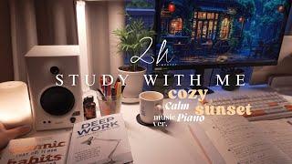 2 HOUR STUDY WITH ME | Calm Piano | Pomodoro 30/10