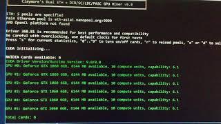 6 GTX1060 Ethereum hash rate,settings,power consumption