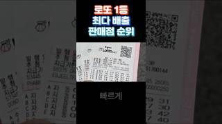 로또 1등 당첨 최다 배출 판매점 순위