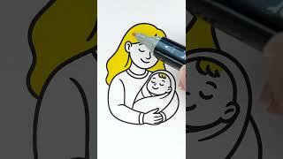  Barbie Mom & Baby ‍ Glitter Art for Kids  #barbie #art #mothersday #mother #baby #love