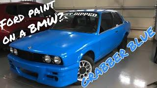 Painting E30 Using Fords custom color Grabber Blue - paint