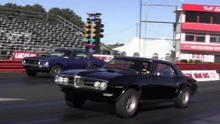 428 Cobra Jet Mustang vs Ram Air 400 Firebird 1/4 mile Drag Race - Road Test TV ®