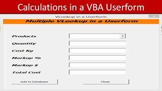 Excel VBA Calculations in a Userform