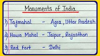 Famous monuments of India || Famous Indian monuments and their location