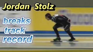 Jordan Stolz again new track record ! Men1000m.ISU World Cup SpeedSkating.2024/11/23  Nagano M Wave.