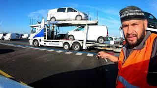 Loading 4 Mercedes Vito on auto transporter. Автовоз по Европе.