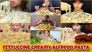 SO GOOD ‼️ MUKBANG FETTUCCINE CREAMY ALFREDO PASTA (Kompilasi Mukbang ASMR)