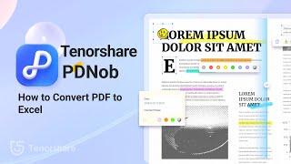 Tenorshare PDNob Guide | How to Convert PDF to Excel