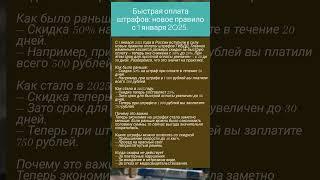 Быстрая оплата штрафов: новое правило с 1 января 2025.