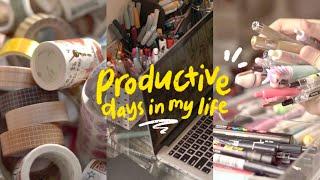 PRODUCTIVE VLOG ️ desk decluttering, organizing stationery, old clothes & catching up 