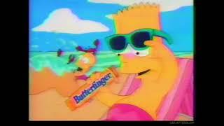 1993 The Simpsons Butterfinger Candy Bar Commercial - Homer Attacked by Crabs At Beach