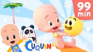 The colored balls and Cuquin learn to play in the pool and more | Videos & cartoons for babies