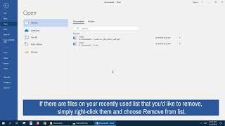 Clear Recent Documents History in Microsoft Word 2019
