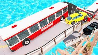 Collapsing Bridge cars crashes #5 - Beamng DRIVE | CrashTherapy