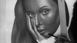 Charcoal and graphite drawing | dry brush Technics