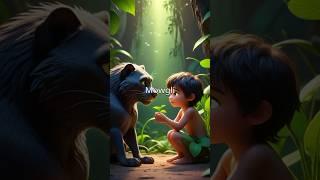 “Mowgli and the Silent Panther #thejunglebook #cartoon #shorts #ytshorts