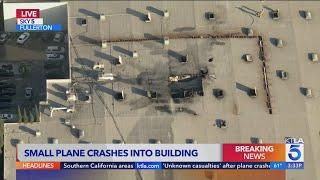 'Unknown' number of casualties after plane crashes into building in Fullerton