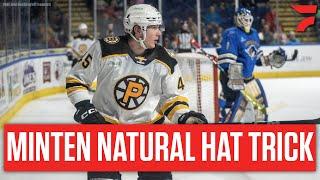 Fraser Minten Scores Natural Hat Trick In Third Game Since Trade To Boston Bruins