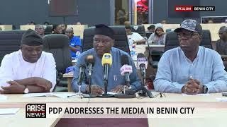 EDO ELECTION: PDP ADDRESSES THE MEDIA IN BENIN CITY