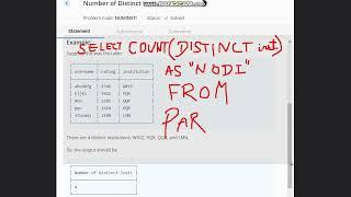 First Problem on SQL | Number of Distinct Institutes |Div 2 Ranklist | Contest | Codechef | STARTSQL