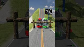 Colourful Buses vs Logs Trap - BeamNG.Drive