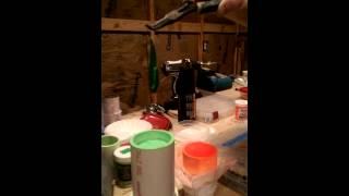 Testing a homemade fluid bed