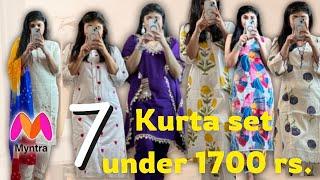 Myntra kurta set haul  summers special cotton kurtaset #priyabainsla #myntrahaul