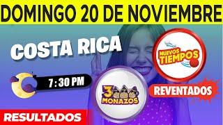 Sorteo 7:30PM Nuevos Tiempos y 3 Monazos Medio día del domingo 20 de noviembre del 2022