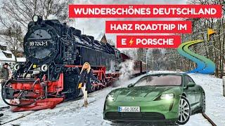 Reisetipp in Deutschland!Quedlinburg im Harz 900 km im Elektroauto Porsche Taycan & Dampflok #harz