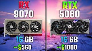 AMD RX 9070 vs RTX 5080 | Test in 7 Games