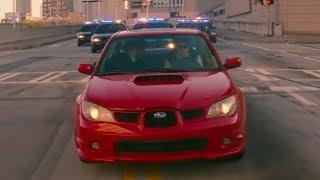 Малыш уходит от погони на Subaru Impreza WRX \ Малыш на драйве ( Baby Driver )